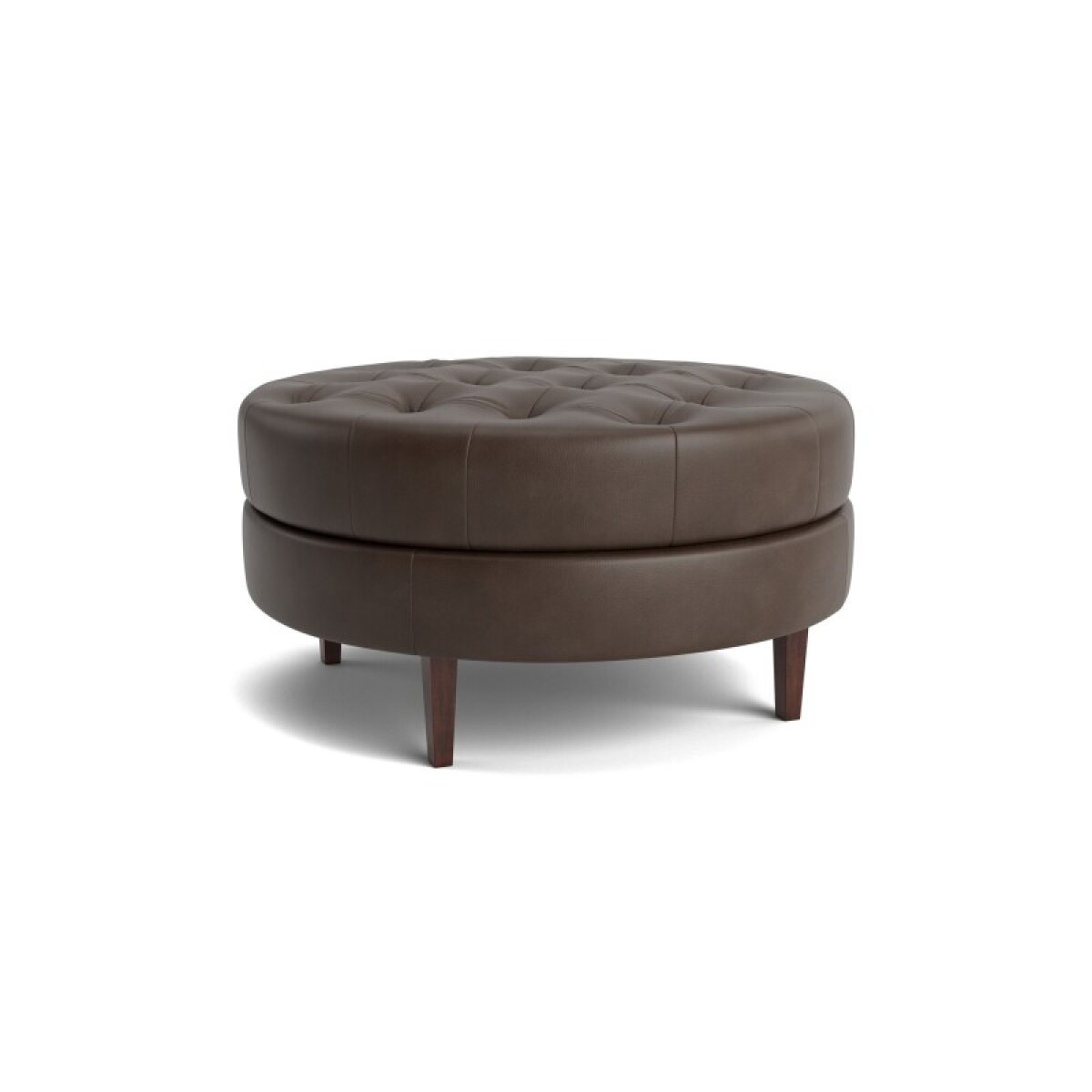 3693db648afb133f29d80039fe1f07ee Delway Round Leather Ottoman - Image 1