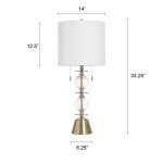 Civiche Gold Table Lamp Double Tiered Clear Glass Body And Brushed Brass Base - Image 6