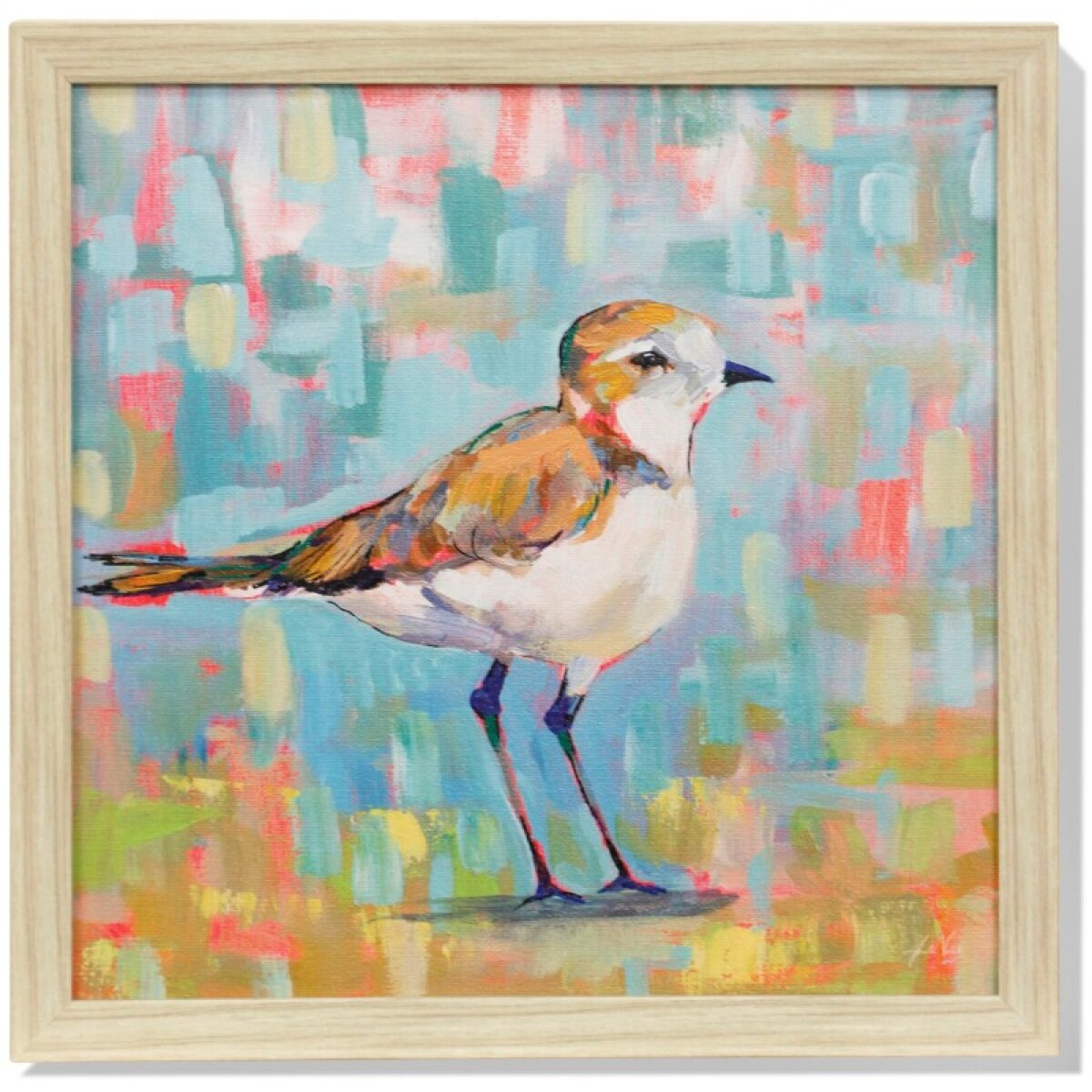 3702df627174591f40acfbc26c132425 Coastal Plover Iii Textured Framed Print - Image 1