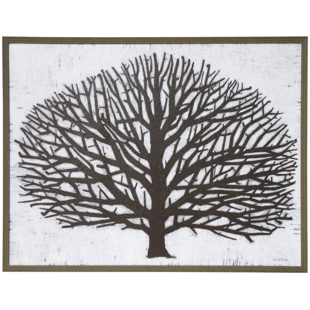 370c7cf6f1782bd1a5326322da47f04f Norman Wyatt Home Woodcut Sycamore Framed Canvas - Image 1