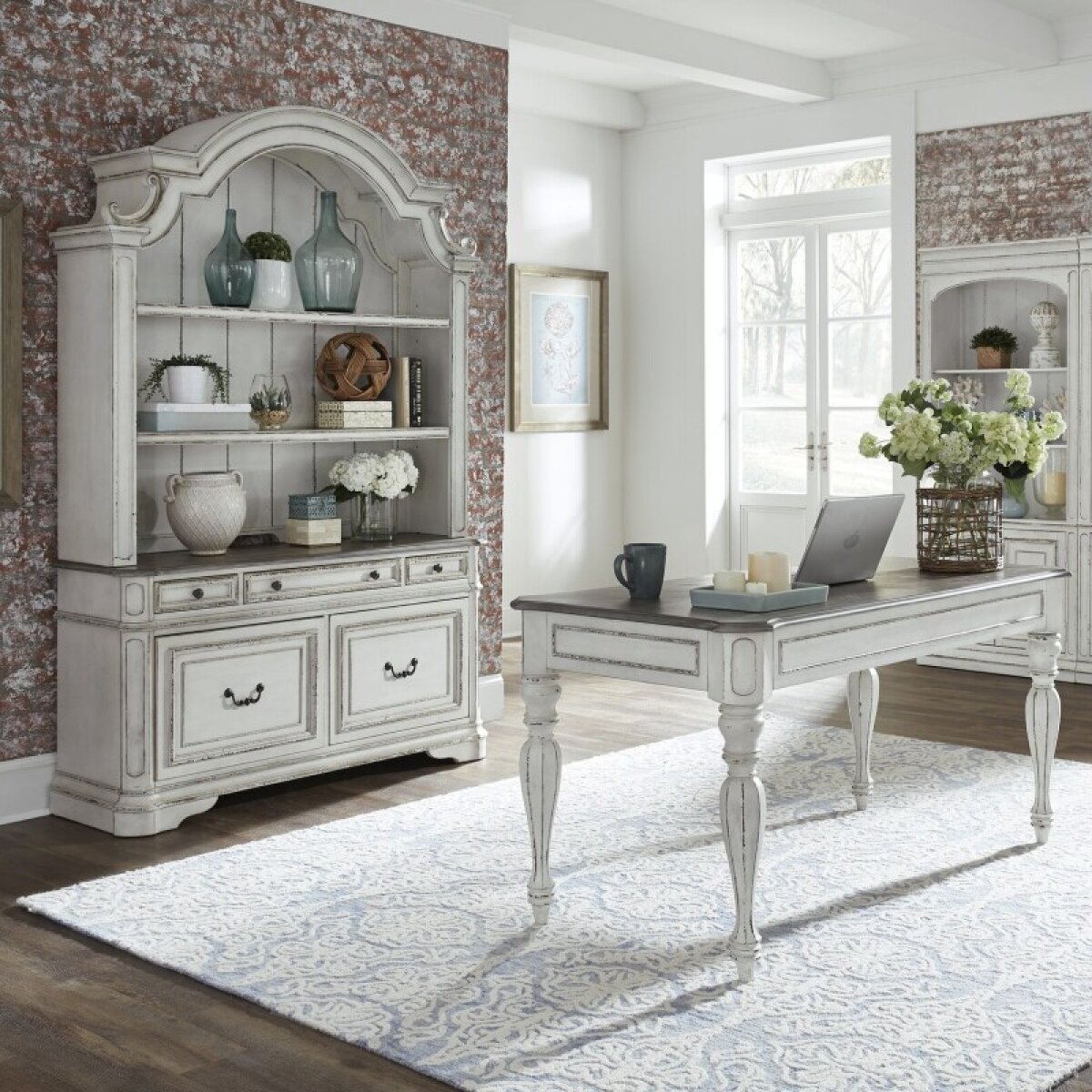 372362f2ed8280c0ad40cd85ed5b519d Magnolia Manor 3 Piece Desk & Hutch Set - Image 1