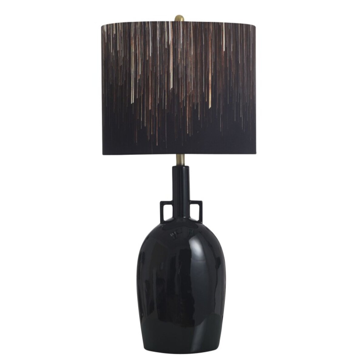 37548fbde21a5977528f1344d23ae926 Norman Wyatt Home Empire Gloss Black Ceramic Table Lamp 37in - Image 1
