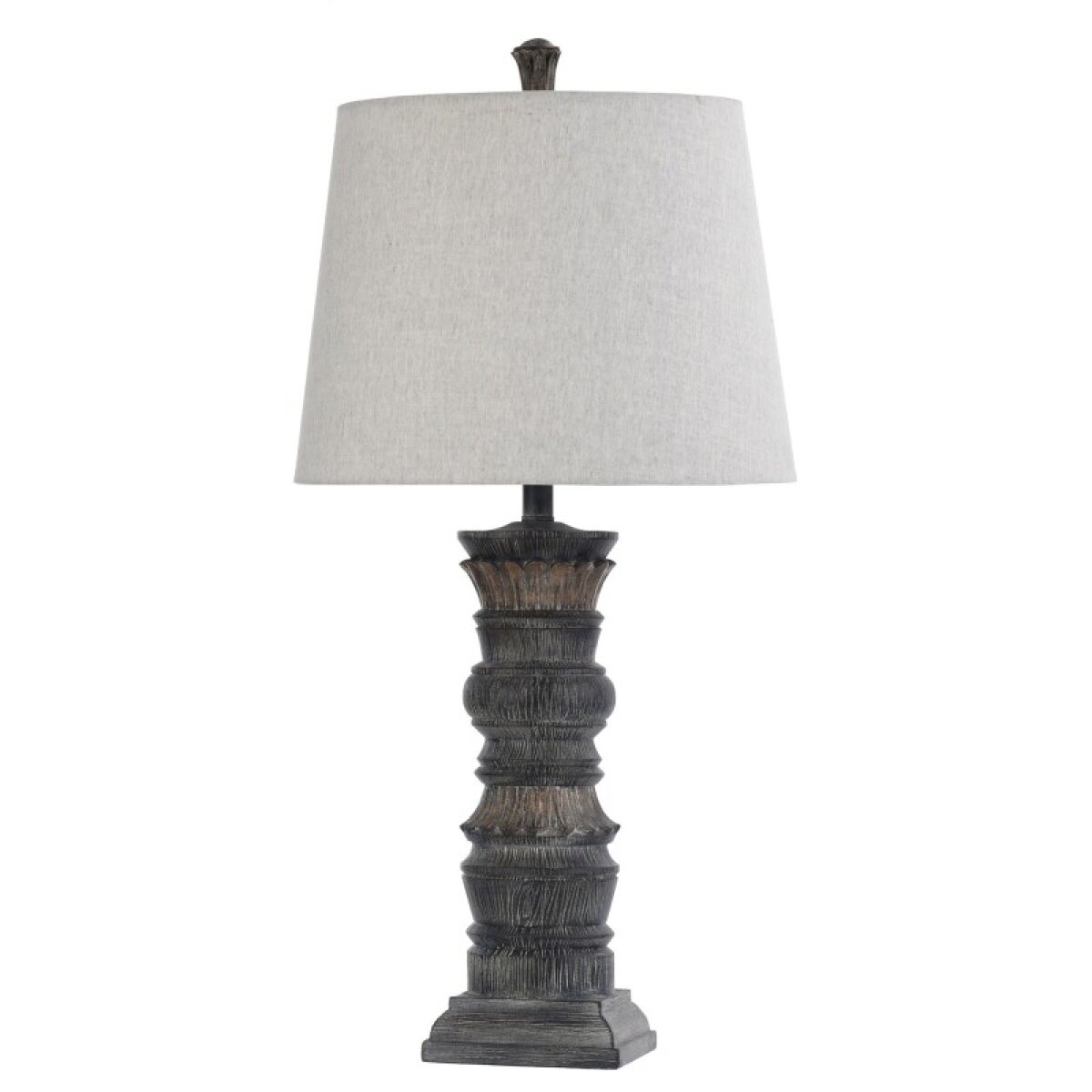 3811657d8f7c6aafe4cadcb85d2dd24d Malta Black Transitional Column Molded Table Lamp With Stone Like Fini - Image 1
