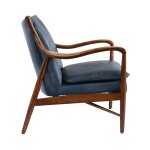 Kiannah Leather Club Chair - Ocean Blue - Image 4