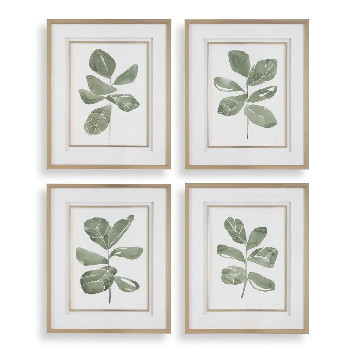 398b710df81afea23877b4b83a03a411 Fiddle Head Leaf Framed Prints, S/4 - Image 1