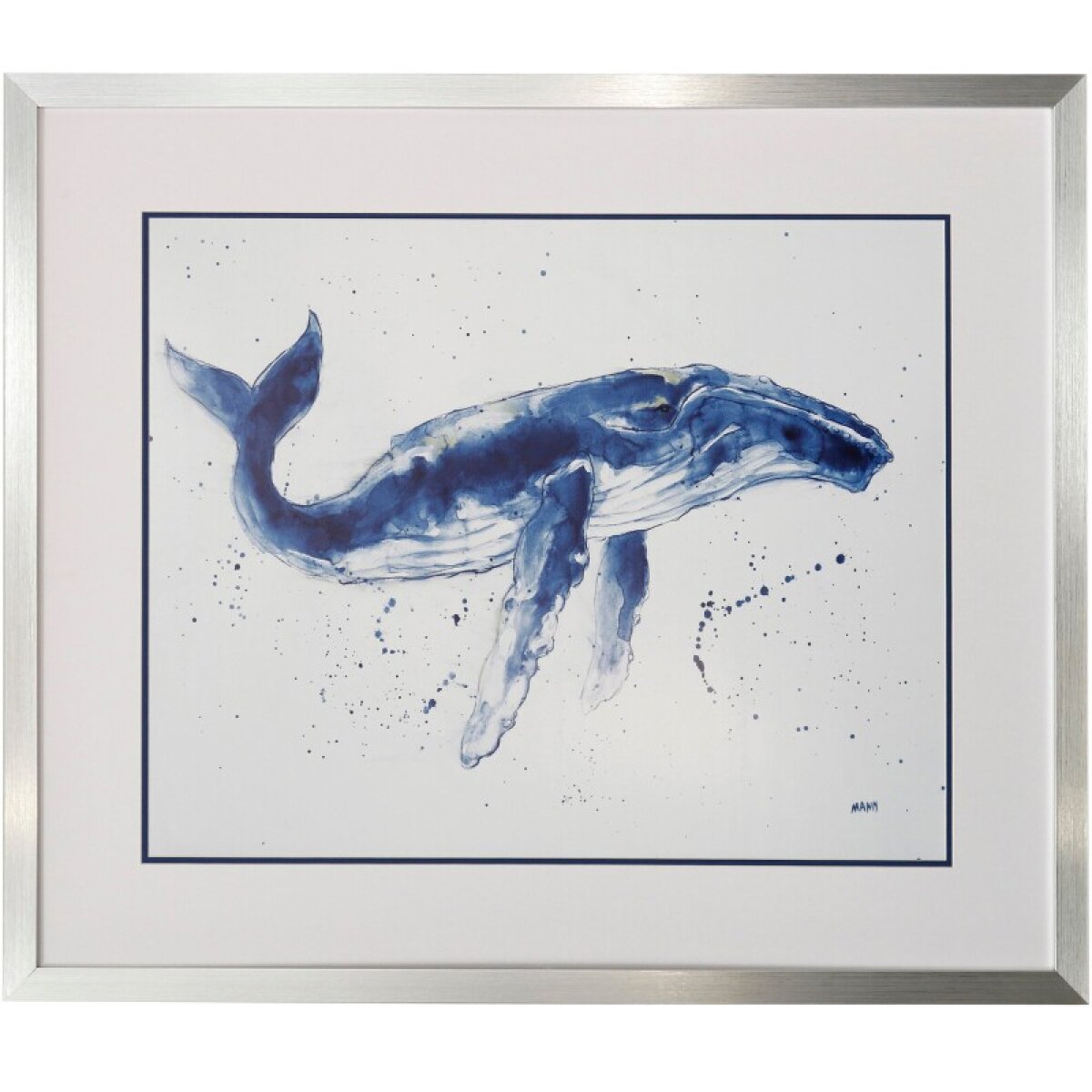 39906d706ea8e2fc087426ac0d8c83d0 Ocean Life Whale Framed Print Under Glass - Image 1