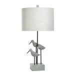 Sandpiper Table Lamp In Chittaway Bay Finish Linen Drum Shade