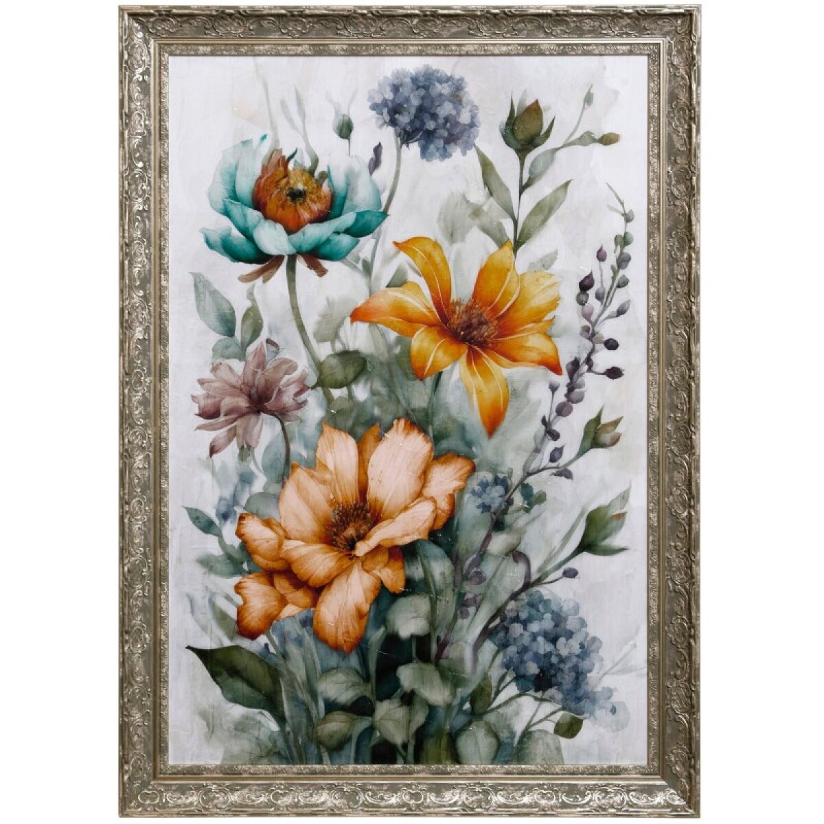 39e1adf5580211e46ea9b3c6c248bb9f Whimsy Floral Fall I Texture Framed Print - Image 1
