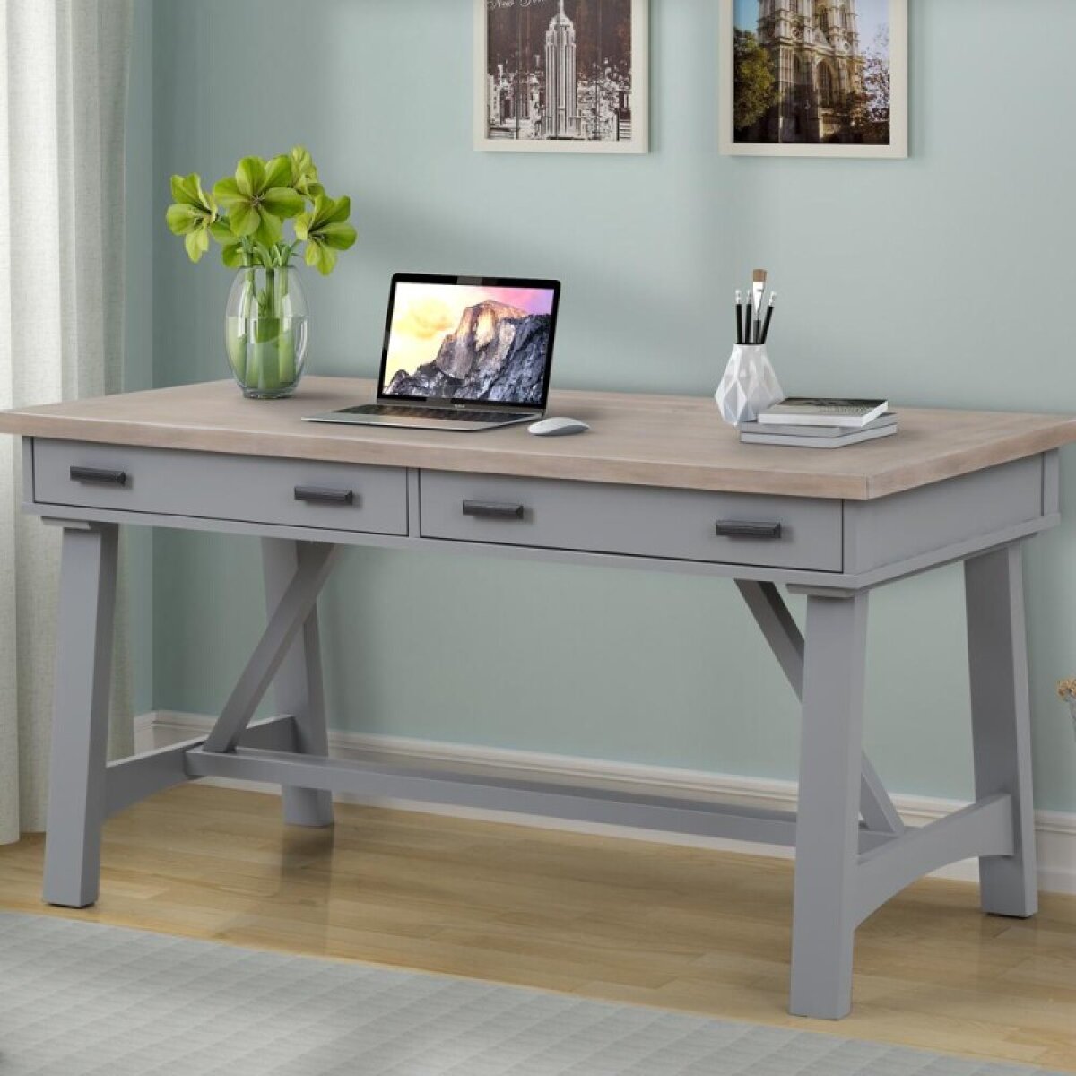 39ea7713725a1c0dc7f5b4ad3741caa6 Americana Modern - Dove 60" Writing Desk - Image 1