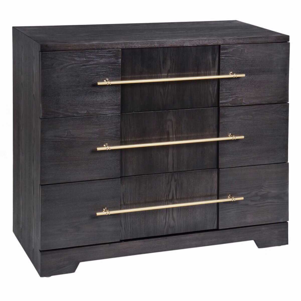 39ec4f05d99c820a19d8fb59326e8d35 Dann Foley Lifestyle Three Drawer Wooden Dresser With Gold Hardware - Image 1