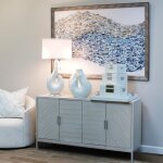 Norman Wyatt Home Lakewood Gray Washed 4 Door Wooden Cabinet - Image 7