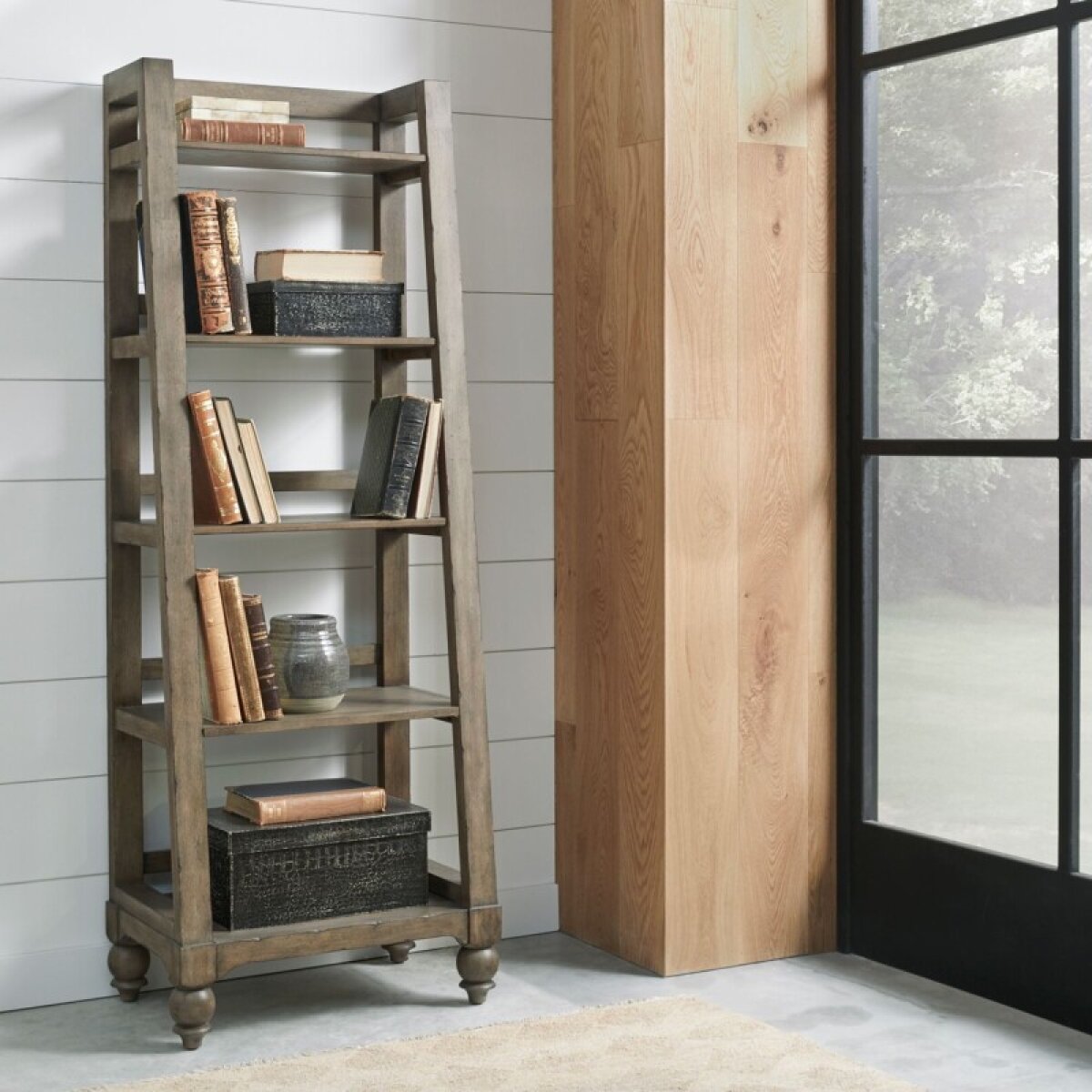 3a507b9ef47b206bdf9c8b1d6f2352e9 Americana Farmhouse Leaning Pier Bookcase - Image 1