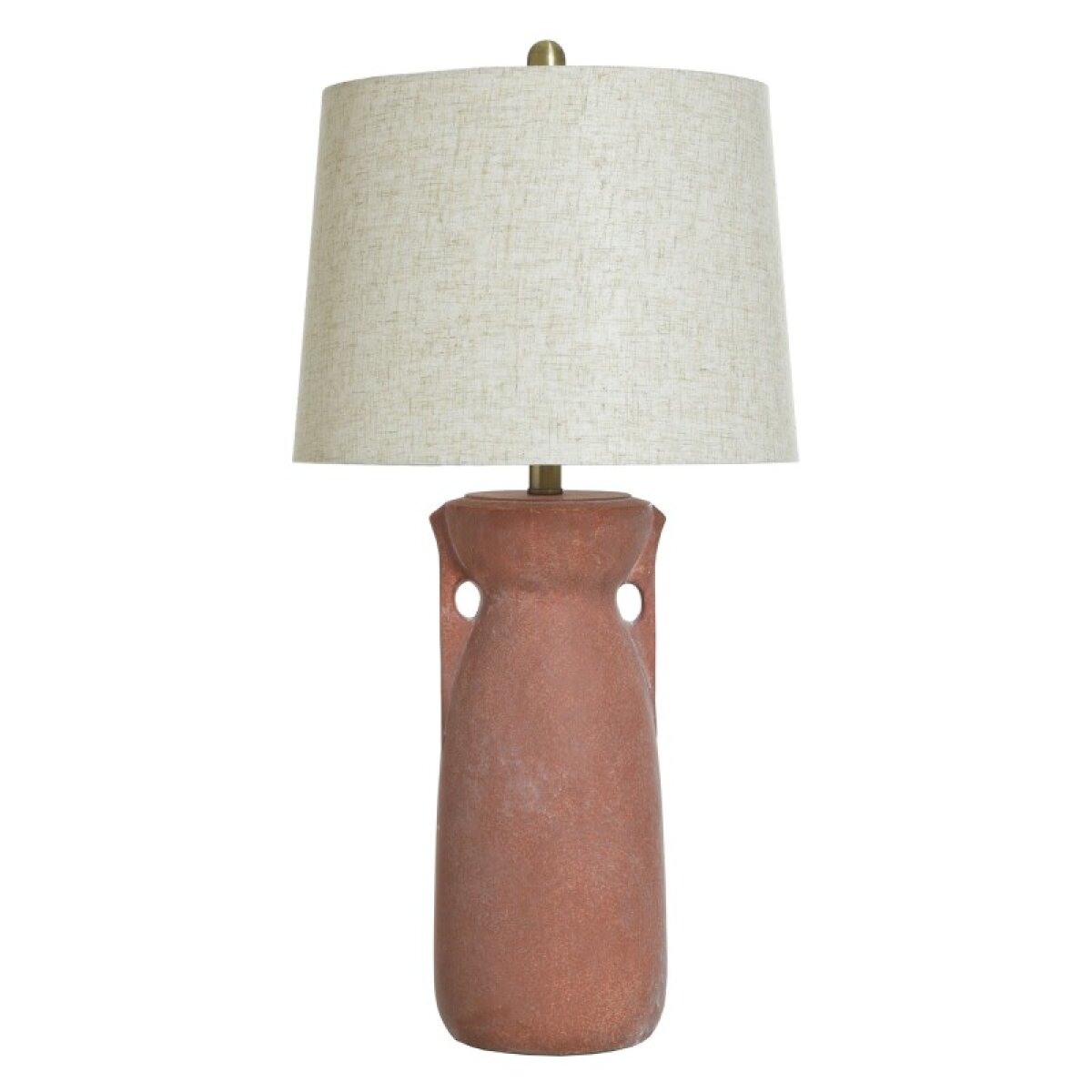 3afb43f6647dc906d4bb6f62a14f1057 Arlo Terracotta Table Lamp Terracotta Textured Rust Finish On Cement Vase Design - Image 1