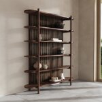 Redford Solid Wood Bookcase - Bark Brown - Image 7