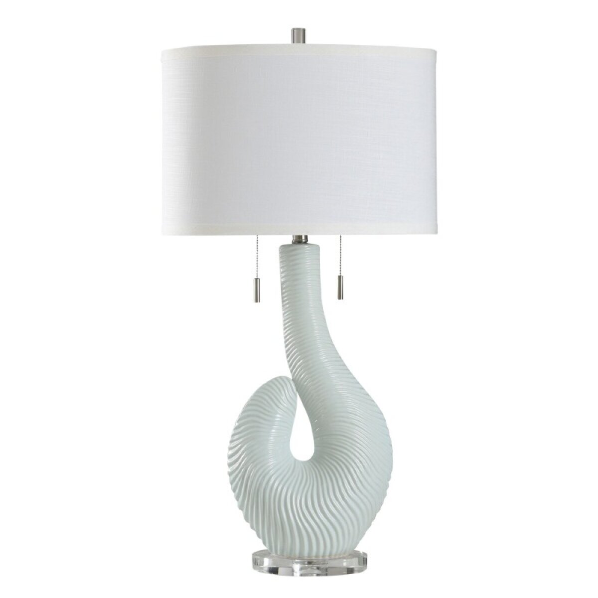 3c0e0b498253c4c844b36a3d6c435c89 Norman Wyatt Home Shelbe Spa Blue Ceramic Table Lamp 36in - Image 1