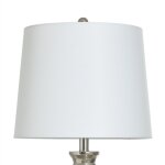 Polished Nickel Steel Table Lamp With Urn Base And Linen Hardback Shade 150 Watts - Image 3