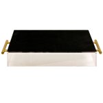 Barbarou Acrylic Tray | Abstract Print On Acrylic With Gold Handles - Image 4