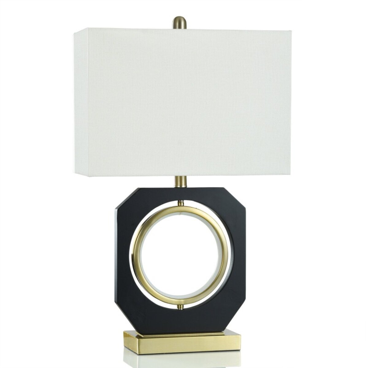 3ce7aabc6b3f37f4e46dc22a64eb0549 Metro Gold Table Lamp Bold Black And Gold Open Circle Base - Image 1