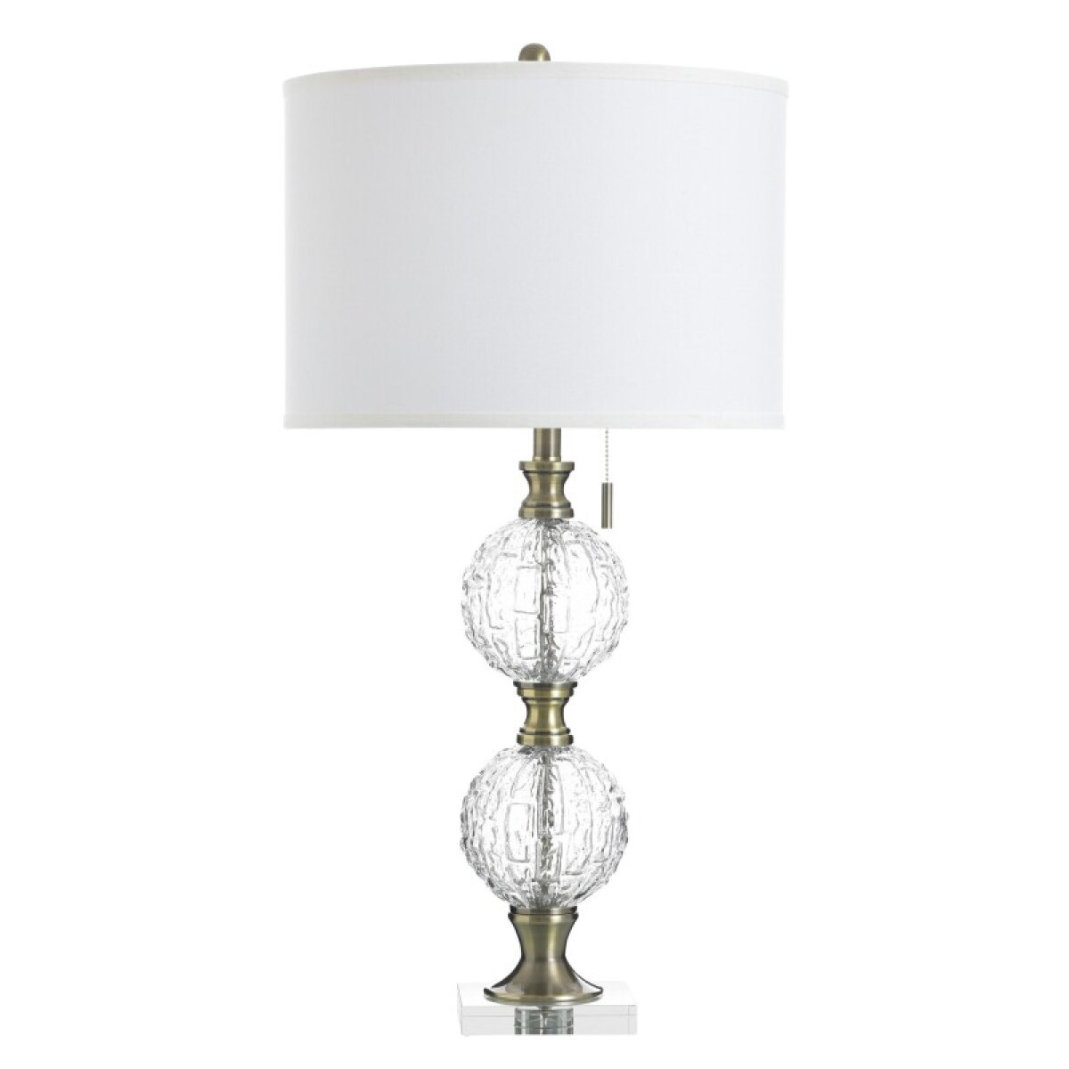 3d2e6b99dfd8146da48a552a0de03f1c Subal Gold Clear Glass Steel & Crystal Table Lamp 100 Watts - Image 1