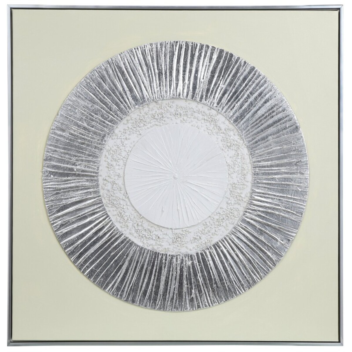 3d8a6a56f9df024cbf592bdd4c974b09 Silver Wheel Ii Hand Embellished Framed Canvas - Image 1