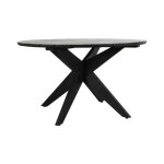 Alameda 53" Outdoor Round Dining Table - Black
