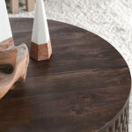 Norwood Solid Wood Round Coffee Table - Bark Brown - Image 10