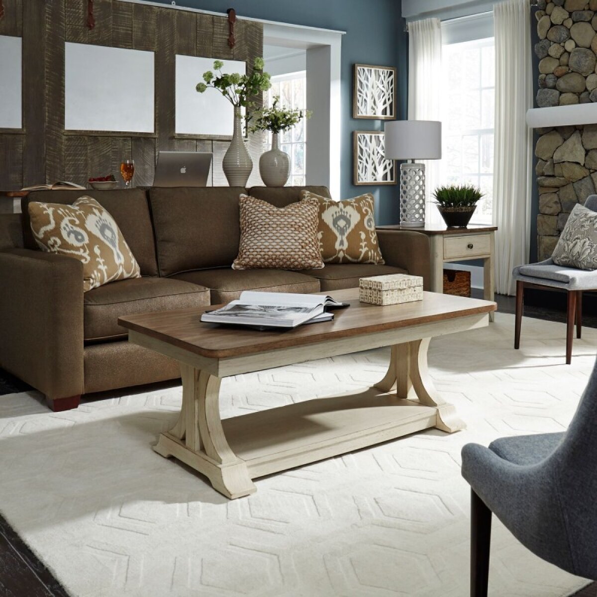 3e4b38c0597d5d45e0583f225fa463c2 Farmhouse Reimagined 3 Piece Set (1-Cocktail 2-End Tables) - Image 1