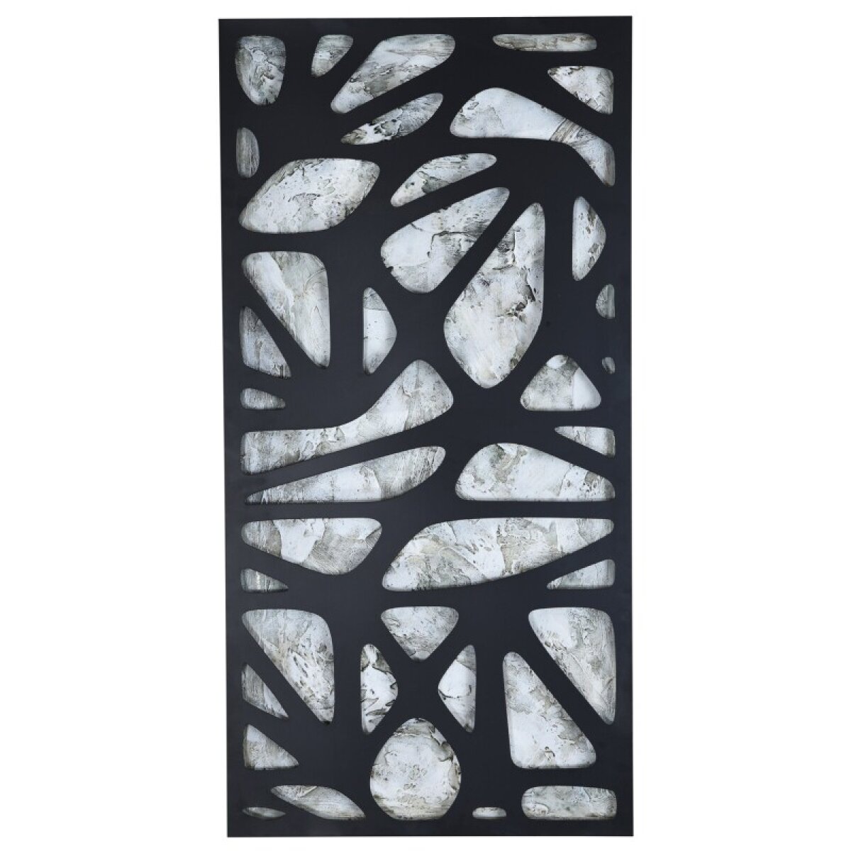 3eedebbabfdbe4c177bfab683700e136 Dimensional Black I Laser Cut Metal Backed By Hand Painted Canvas - Image 1