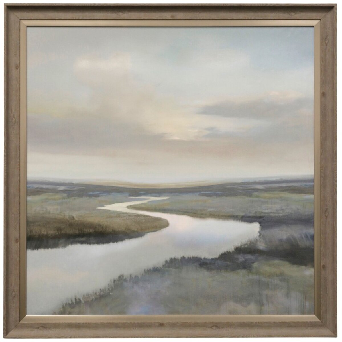 3efcfc1d31012c6eb48e67e19e6aeab1 Riverbend Iii 2 Step Faux Wood Frame Textured Print Hanging Hardware Included - Image 1