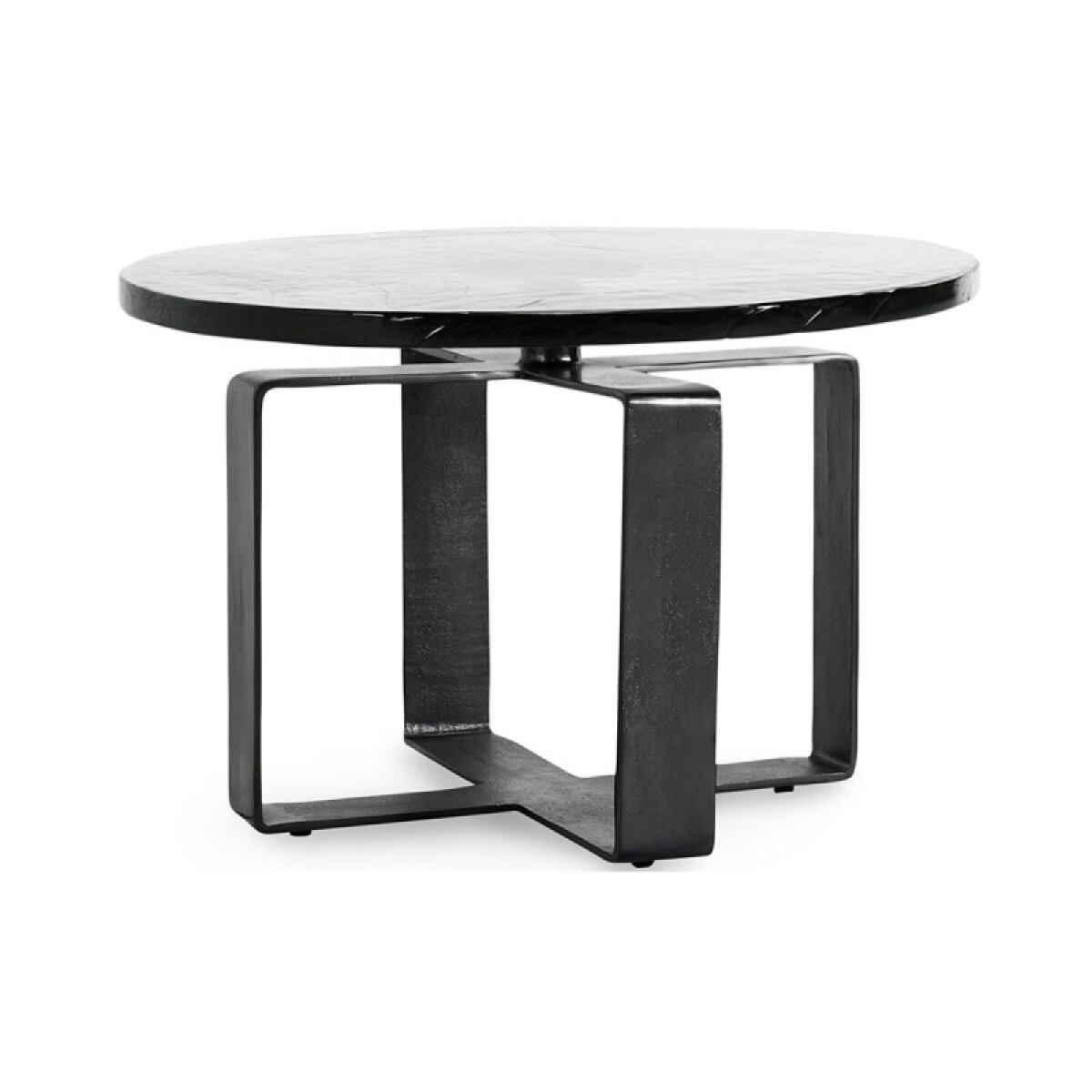 3f06ba5bb50673219e8319e11cb1dc04 Keith Glass/iron Round Coffee Table - Dark Antique - Image 1