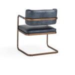 Fonda Leather Dining Chair - Ocean Blue - Image 5
