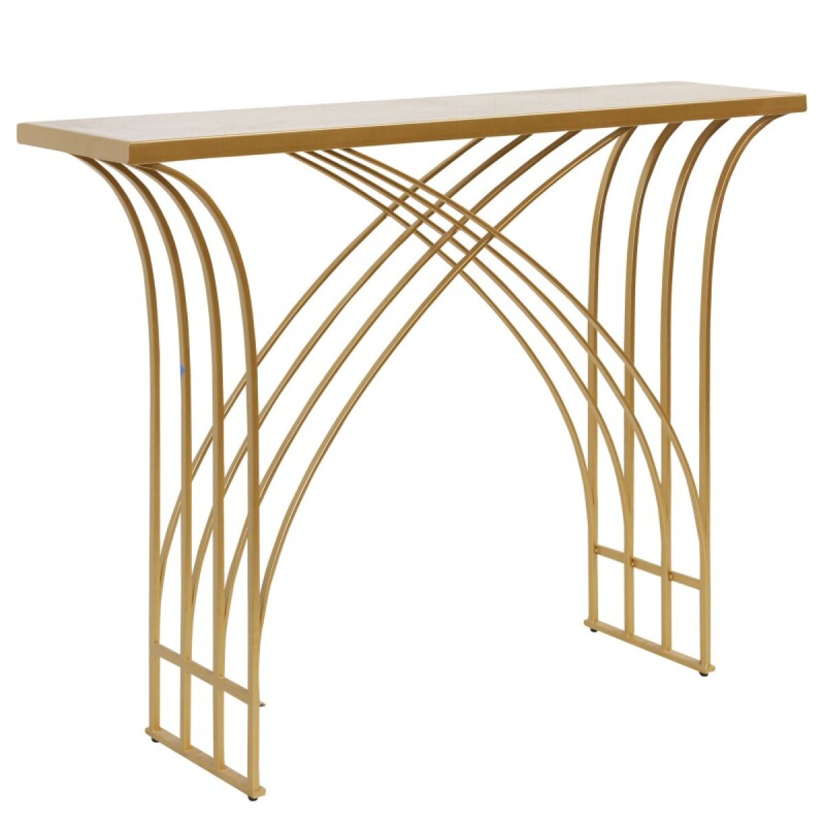 3fa715a33ae5736c87dd782f3e356767 Gold & Genuine White Marble Arch Console Table - Image 1