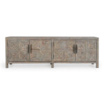 Elani Solid Wood 4dr Cabinet - Timeworn Gray - Image 3