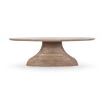 Amra Solid Wood Oval Dining Table - Sandstone Greige - Image 4