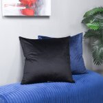 Dann Foley Lifestyle Down Feather Solid Black Pillow - Image 3
