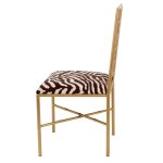 Dann Foley Lifestyle Gold Metal Chair With Zebra Cushion - Image 9