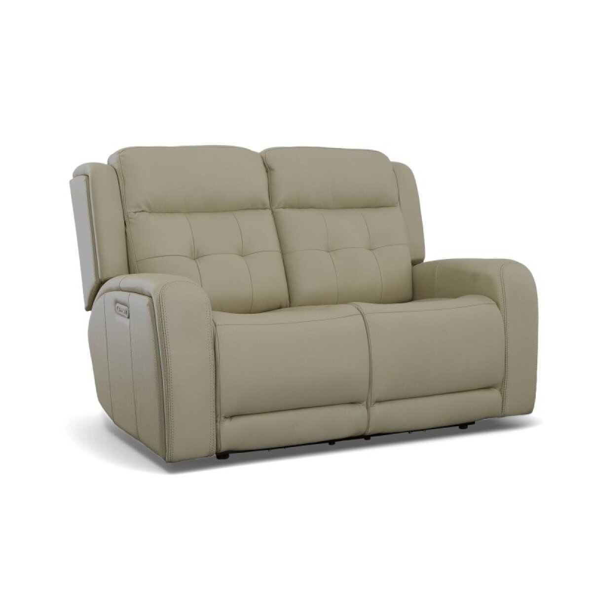 415cd33aeeda3dfcda0aba8111089912 Grant Ivory Leather Power Reclining Loveseat with Power Headrests - Image 1