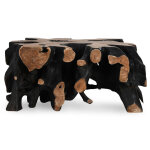 Cypress Teak Root Square Coffee Table - Black/natural - Image 3