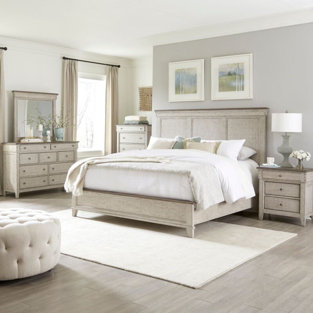 419f1764ccbeb06ea1e3141e2a02ea71 Ivy Hollow Queen Panel Bed, Dresser & Mirror, Chest, Night Stand - Image 1