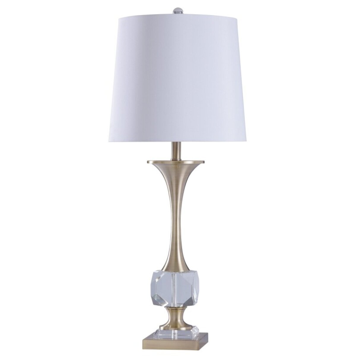 41c7ca7e9f281f645a2c2101301ab54d Devi Elegant Ornamental Traditional Style Metal And Clear Crystal Glass Body Table Lamp 150 Watt - Image 1