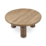 Ilaria Reclaimed Wood Round Coffee Table - Sand Washed - Image 3