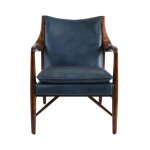 Kiannah Leather Club Chair - Ocean Blue - Image 3