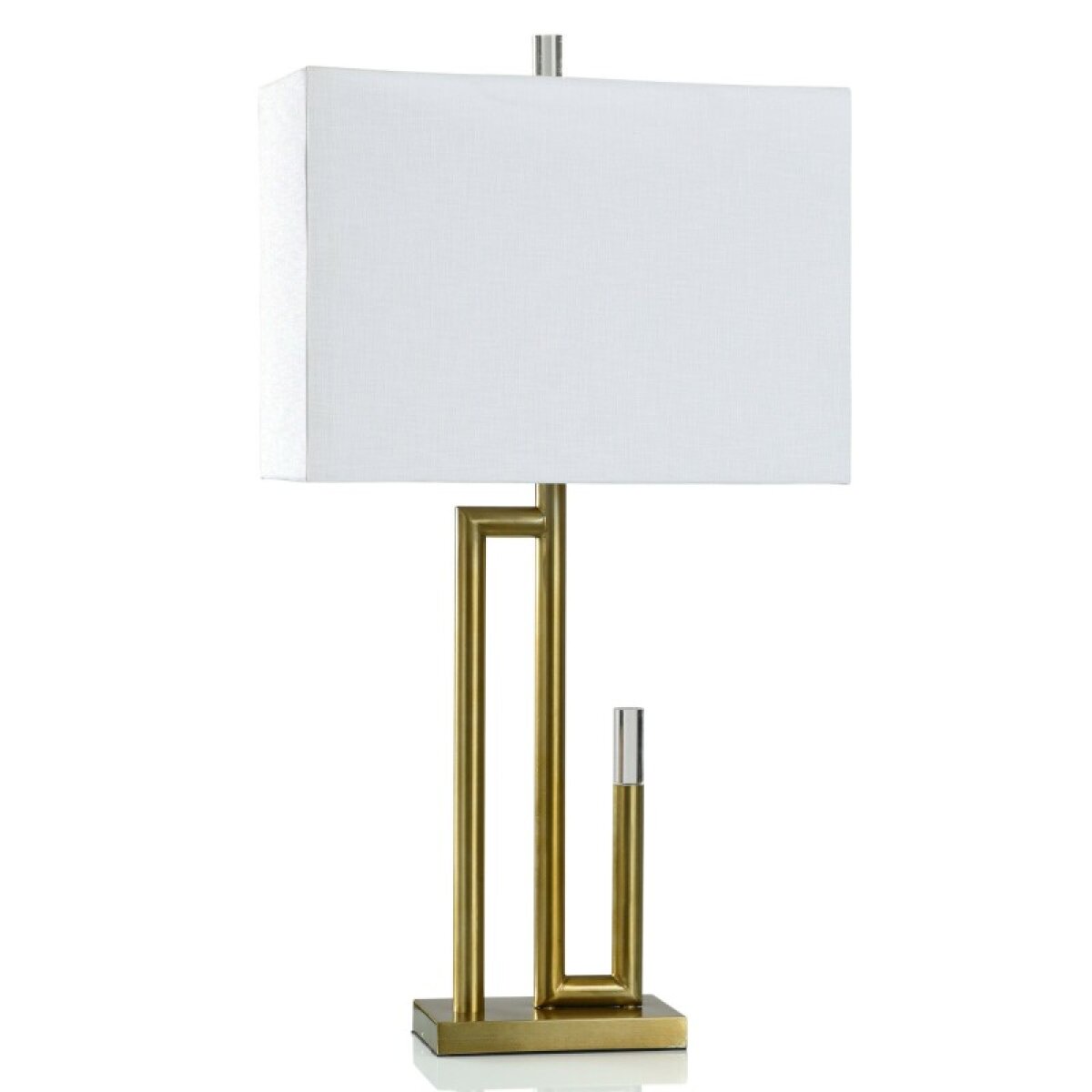 42d27fb5c3fc11cae6885757adbff8df Antique Brass Metal & Acrylic Table Lamp - Image 1