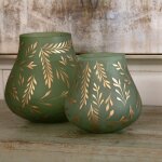 Lila Medium Sage Satin Glass Vase - Image 3