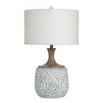 Carved Roanoke Table Lamp Faux Wood Brushed And Carved White Body Made Of Polyresin 30in