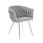 Austin Allen James Fabric Woven Chair Silver Frame