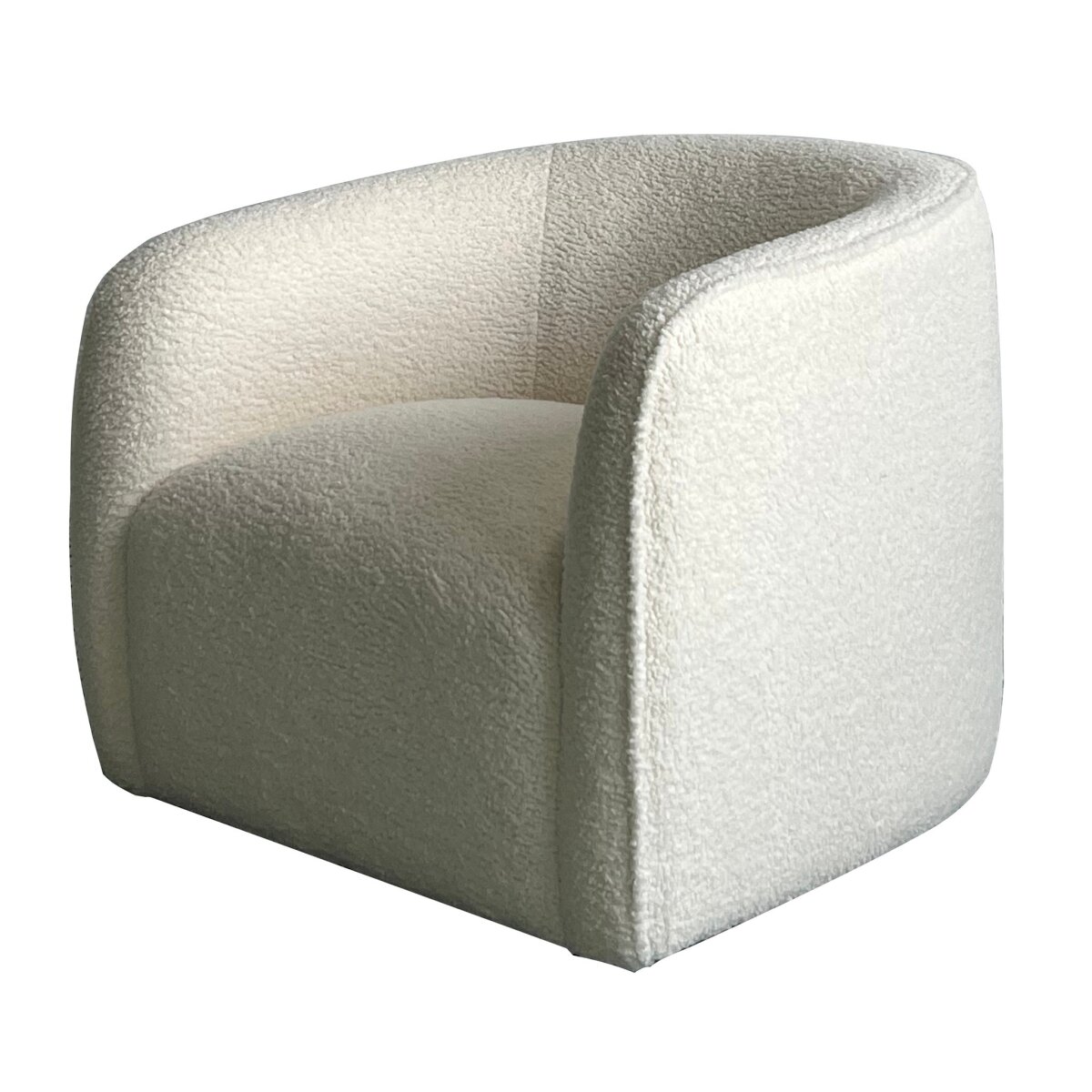 43c9e5c8845735305fdc3b31e686c225 Colsum Swivel Chair | Cream Faux Shearling Fabric On Hardwood Frame - Image 1