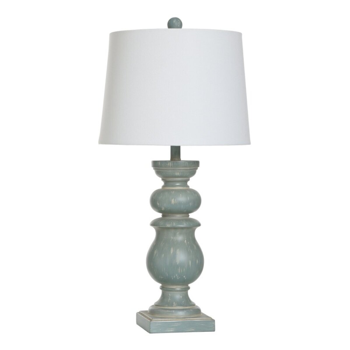 44566620342b0a5aca211b0653ba372d Cibali Blue Table Lamp With Linen Hardback Shade 150 Watts - Image 1
