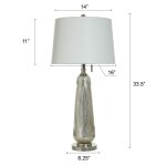 Mercury Glass Ribbed Glass Body Table Lamp With Single Pull Chain 100 Watts - Image 6