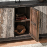 Lisbon Solid Wood 6dr Cabinet - Weathered Black/travertine - Image 10